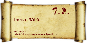 Thoma Máté névjegykártya